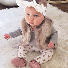 Load image into Gallery viewer, 3pcs!! 2019 New Autumn Baby Girl Clothes Set Cotton T-shirt+pants+Headband 3pcs Infant Clothes Newborn Baby Girl Clothing Sets