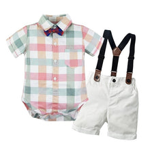 Load image into Gallery viewer, 2019 Summer Baby Boys Clothes Set 100% Cotton T-Shirts+Pants 2Pcs Wedding Birthday Baptism Clothing Suit Kids Child Outfits