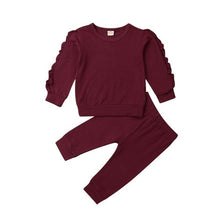 Load image into Gallery viewer, LOOZYKIT Newborn Baby Girls Ruffle T-Shirt Tops Pants Leggings 2Pcs Outfits Set Clothes Long Sleeve Autumn Winter Warm Clothing