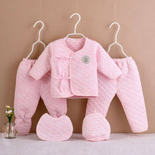 Load image into Gallery viewer, 5Pcs/set Newborn Baby Cotton Clothes Set Infant Baby Girls Boys Warm Thickening Underwear Suit Toddler Outfit for New Born Gifts