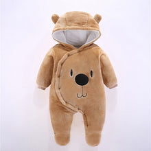 Load image into Gallery viewer, Winter baby boys girls clothing leopard Fleece jumpsuit set for newborn baby boy girl outfits overalls rompers coat clothes sets