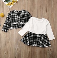 Load image into Gallery viewer, 2Pcs Autumn Winter Party Kids Clothes For Baby Girl Fashion Pageant Plaid Coat Tutu Dress Outfits Suit Toddler Girl Clothing Set