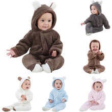 Load image into Gallery viewer, Baby Rompers Autumn Winter Warm Newborn Baby Girl Clothes Set Cute 3D Bear Ear Jumpsuit Baby Boy Clothes Set Baby Clothing Sets