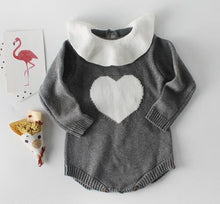 Load image into Gallery viewer, Baby Girl's knit Rompers Long Sleeve Wool Knitted Rompers Baby Princess Triangle Jumpsuit Toddler Kid's Autumn Winter Clothing