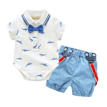 Load image into Gallery viewer, 2019 Summer Baby Boys Clothes Set 100% Cotton T-Shirts+Pants 2Pcs Wedding Birthday Baptism Clothing Suit Kids Child Outfits

