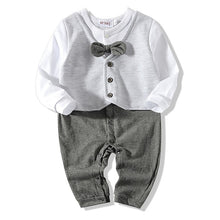 Load image into Gallery viewer, New baby boy clothes gentleman baby clothing set shirt with tie+ coat+pant newborn baby clothes
