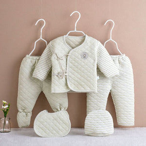 5Pcs/set Newborn Baby Cotton Clothes Set Infant Baby Girls Boys Warm Thickening Underwear Suit Toddler Outfit for New Born Gifts