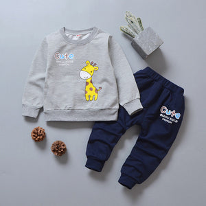 Autumn 3pcs Baby Clothes Sets For Baby Girl Boy Clothes Suits Kids Clothing Cotton Tshirt Trousers Vest Active Children Spring