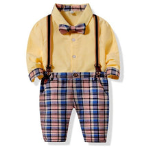 Load image into Gallery viewer, New baby boy clothes gentleman baby clothing set shirt with tie+ coat+pant newborn baby clothes
