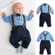 Load image into Gallery viewer, Baby Boy Clothing Set Spring Children Clothes Gentleman overalls Newborn Baby Clothes Bib Suit For Birthday Party Roupas Bebe
