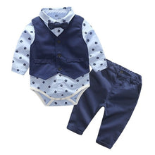 Load image into Gallery viewer, Baby Boy Clothing Set Spring Children Clothes Gentleman overalls Newborn Baby Clothes Bib Suit For Birthday Party Roupas Bebe
