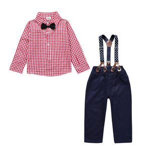 Baby Boy Clothing Set Spring Children Clothes Gentleman overalls Newborn Baby Clothes Bib Suit For Birthday Party Roupas Bebe