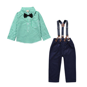 Baby Boy Clothing Set Spring Children Clothes Gentleman overalls Newborn Baby Clothes Bib Suit For Birthday Party Roupas Bebe