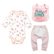 Load image into Gallery viewer, Baby Bodysuits and Baby pants suit O-neck Long Sleeved Clothing girl bibs Child Garment Toddler Underwear pant Infant Clothes
