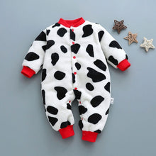 Load image into Gallery viewer, Winter baby boys girls clothing leopard Fleece jumpsuit set for newborn baby boy girl outfits overalls rompers coat clothes sets
