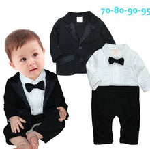 Load image into Gallery viewer, New baby boy clothes gentleman baby clothing set shirt with tie+ coat+pant newborn baby clothes
