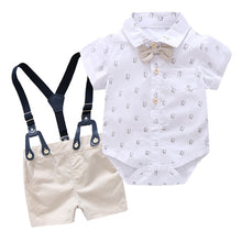 Load image into Gallery viewer, 2019 Summer Baby Boys Clothes Set 100% Cotton T-Shirts+Pants 2Pcs Wedding Birthday Baptism Clothing Suit Kids Child Outfits
